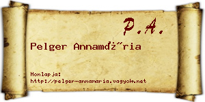 Pelger Annamária névjegykártya
